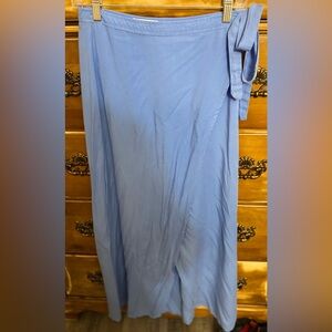 Bella Dahl Blue Wrap Midi Skirt Tencel Lyocell Flowy Lightweight Small